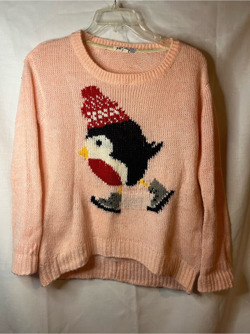 Cozy Pink Penguin Knit Sweater - Jolt